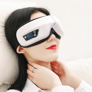 6D Electric Heated Air Pressure  Eye Massager  with Heat, Vibration Bluetooth Music Smart Heated Eye Massager, Adaptive Temple Massage for Eye Relax, Improve Eye Circulation, Reduce Dry Eyes, Dark Circles , Relax Eye Strain