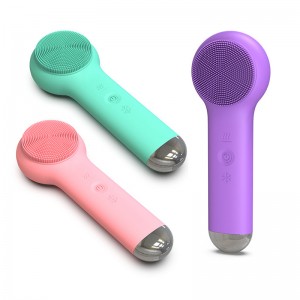 3 in 1 Heat & cold massage cleansing brush Customized Facial Beauty Brush Waterproof Electronic Portable Ultrasonic Exfoliating Face Cleansing Brush